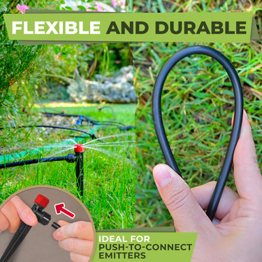 Drip Irrigation Tubing 100ft for Push-To-Connect System - flexible and durable.